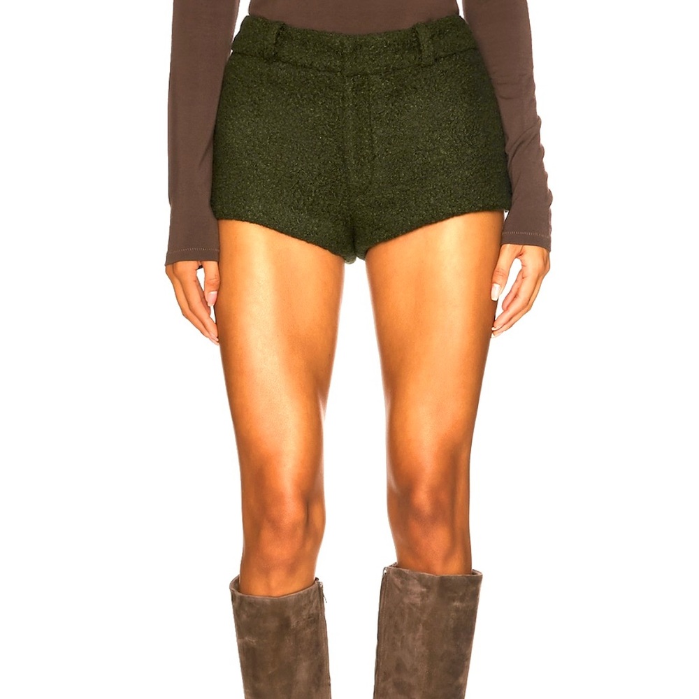 Amanda Uprichard Dark Green Knit Caresse Shorts Revolve Sold Out! Autumn